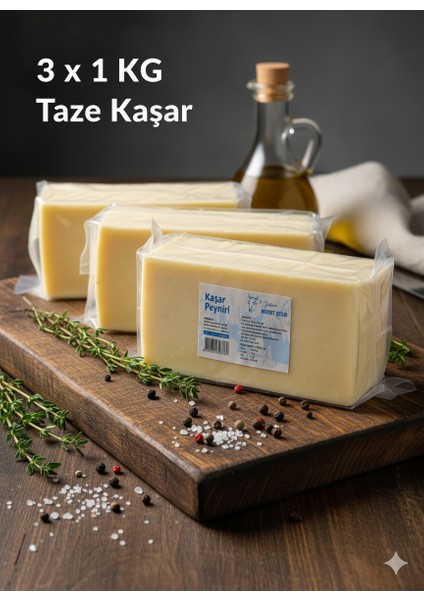 Taze Kaşar Peynir 1 kg x 3 Adet