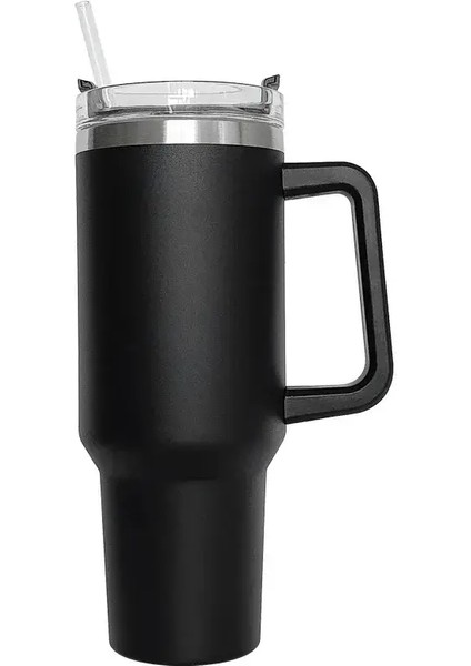 40 Oz Kupa Tumbler, Kapaklı Saplı Yalıtılmış Daklı Samanlı Paslanmaz Çelik Kahve Tımar Fincanı Seyahat Termal Mugcapacity: 1200ML/RENK: A7 (Yurt Dışından)