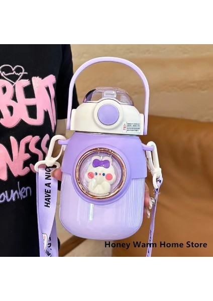 Termos Su Şişesi Çocuk 316 Paslanmaz Çelik Tumbler Cup Termal Hasır Içecek Yazıları Kız Kawaii Öğrenci Okulu Seyahat Bottlecapity: 700ML/RENK: Pembe (Yurt Dışından)