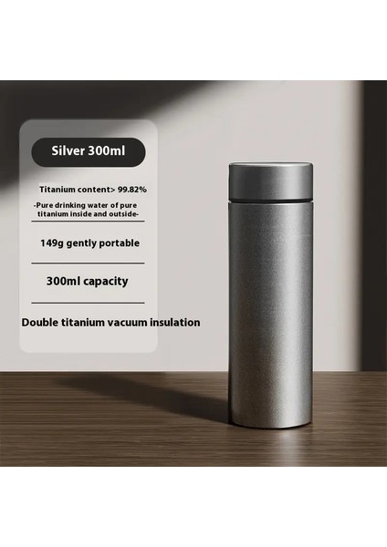 Saf Titanyum Yalıtımlı Kupa Erkek ve Kadın Su Kupası Taşınabilir Çay Kupası Çay Suyu Ayrılması Titanyum Kupası Soğuk Yalıtım Şişe Kapasitesi: 200-600ML/RENK: 300ML (Yurt Dışından)