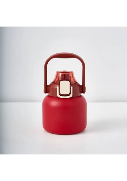 Büyük Kapasiteli Açık Spor Su Şişesi 600/800ML 304 Paslanmaz Çelik Büyük Göbek Termos Kupası Kızların Yüksek Değer Su Kupası Kapasitesi: 600ML/RENK: Kırmızı (Yurt Dışından)