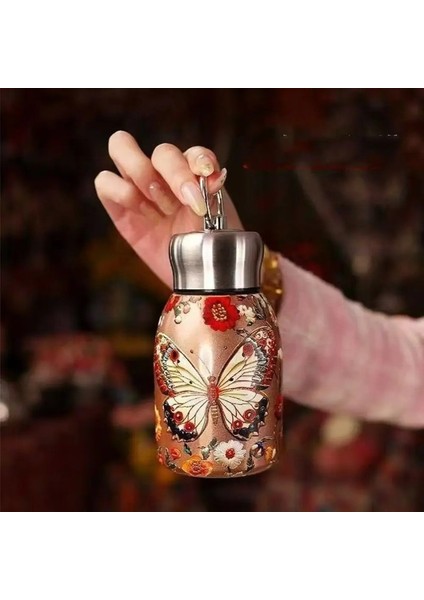 Sevimli Taşınabilir 304 Paslanmaz Çelik Yalıtımlı Kupa Çift Duvar 300ML Kahve Kahve Sızdıran Mini Su Şişesi Açık Seyahat Ofis Kapasitesi: <50ML/RENK: Stil 3 (Yurt Dışından)