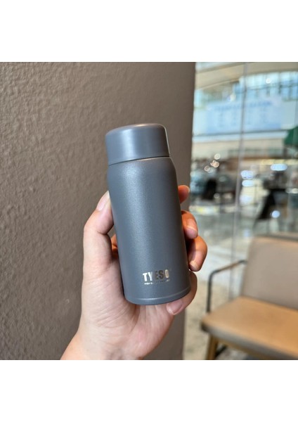 Tyeso Cep Mini Termos Su Şişesi 150ML Sevimli Küçük Paslanmaz Çelik Tumbler Kupa Taşınabilir Termal Yalıtım Kahve Su Kupası Kapasite: 200ML/RENK: Gri (Yurt Dışından)