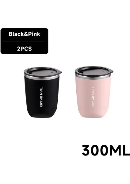 300ML 304 Paslanmaz Çelik Kahve Kupası Kupa Izli Kahve Kahve Kupa Çift Duvar Kahve Tumbler Isıya Dalı Içecek Yazıları Kapasitesi: 300ML/RENK: Mix A-2pcs (Yurt Dışından)