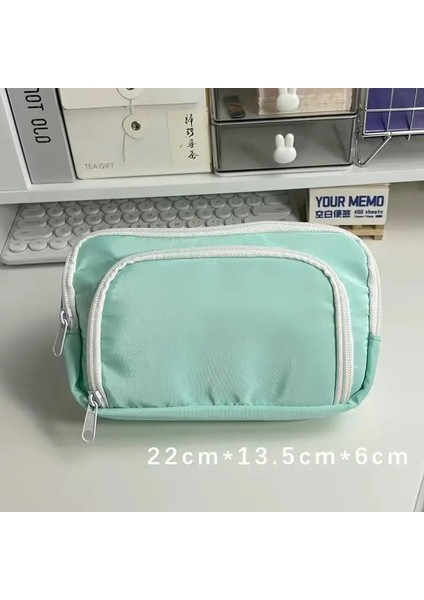 Kawaii Kalem Kılıfı 3 Katmanlar Sevimli Kalem Çantası Büyük Kapasiteli Öğrenci Için Koreli Organizatör Çantası Okula Geri Malzemeler Kırtasiye Renk: Logo-Green Yok (Yurt Dışından)