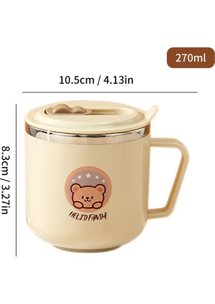 Worthbuy Mini Sevimli Çocuklar Çeyizli Çift Duvarlı Yalıtımlı Su Dağı 316 Paslanmaz Çelik Içme Fincanı Mühürlü Kahve Mugkapakitesi: 201-300ML/RENK: B Stil (Yurt Dışından)