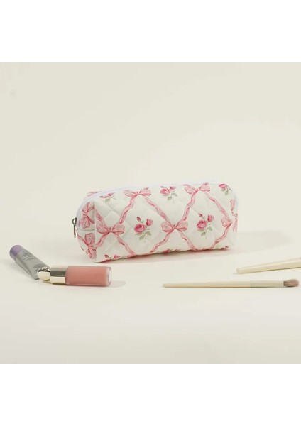 Kapitone Pamuk Kalem Kılıf Mini Makyaj Fırçası Depolama Çantası Küçük Çiçek Taşınabilir Sevimli Çiçek Öğrenci Kalem Kılıfları: 5 (Yurt Dışından)