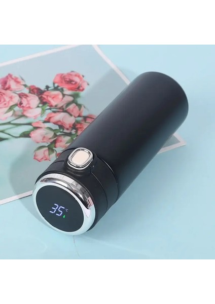 Akıllı Termos Paslanmaz Çelik Su Şişesi LED Dijital Sıcaklık Ekran Kahve Termal Kur Akıllı Yalıtım Kurı Kapasite: 420ML/RENK: Siyah (Yurt Dışından)