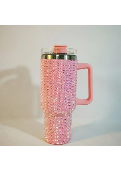 40 Oz Termos Fincan, 304 Paslanmaz Çelik Vakumlu Kahve Yalıtılmış Şişe Taşınabilir Araba Şişeleri Kapasite: 1.2l/renk: Pembe (Yurt Dışından)