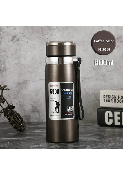 316 Paslanmaz Çelik Termos Kupası Açık Hava Taşınabilir Çay Ayırma Kupası Araç Seyahat 1000ML Büyük Kapasiteli Çay Fazı Kapasitesi: 800ML/RENK: A (Yurt Dışından)