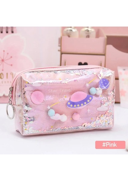 Kawaii Büyük Glitter Yıldız Kalem Kılıfı Lazer Deri Kalem Kutusu Makyaj Çantası Okul Kırtasiye Seyahat Malzemeleri Constriescolor: Pink (Yurt Dışından)