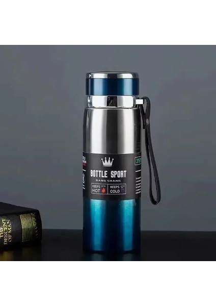1l Termal Su Şişesi Soğuk ve Sıcak Su Şişesi Termos Kahve Çayı Vakum Şişeleri Için Termos Paslanmaz Çelik Termos Şişe Kapasite: 1000ML/RENK: Mavi (Yurt Dışından)