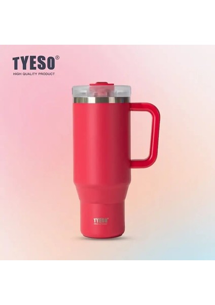 Tyeso 8866/8868 Termos Kupa Büyük Kapasite 900/1200ML Kapak Saman Tumbler Taşınabilir Taşınabilir Seyahat Paslanmaz Çelik Yalıtılmış Kupa Kapasite: 900ML/RENK: Gül Bengal (Yurt Dışından)