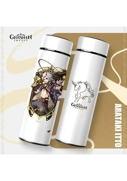 500ML Genshin Etki Vakum Yalıtım Yalıtımlı Şişe Sıcaklığı Ekran Vakum Yüksek Kapasiteli Paslanmaz Çelik Termos Kupası Anime Hediye Kavrası: 500ML/RENK: Stil-4 (Yurt Dışından)