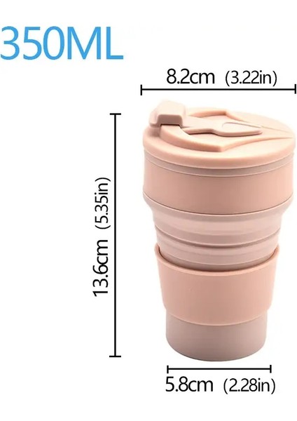 350ML/500ML Yaratıcı Taşınabilir Silikon Katlanır Su Kahve Kahve Seyahat Açık Havada Su Işi Kapak Su Kupası Mini Dak Renk: 350ML Turuncu (Yurt Dışından)