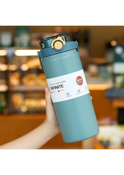 Sıcak 1.2l Büyük Kapasiteli Termo Şişe Saman Paslanmaz Çelik Termal Su Şişesi Soğuk ve Termos Kupası Vakum Flaskcapacity: 1200ML/RENK: Mavi (Yurt Dışından)