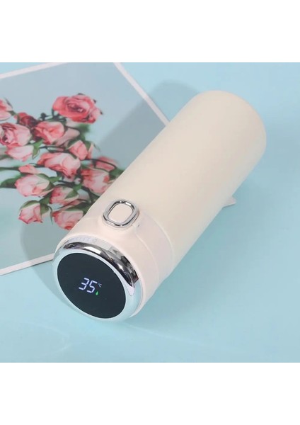 1pc 400ML Akıllı Termos Paslanmaz Çelik Su Şişesi LED Dijital Sıcaklık Ekran Kahve Termal Kur Akıllı Yalıtım Kapasitesi: 400ML/RENK: Beyaz (Yurt Dışından)
