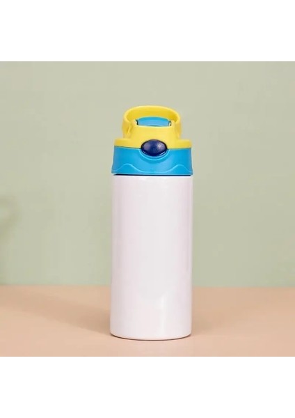 12 Oz Süblimasyon Düz Yudum Fincan Paslanmaz Çelik Çift Duvar Su Şişesi Taşınabilir Çocuklar Termos Çocuk Günü Hediye Içecek Yazıları Kapasitesi: 350ML/RENK: Sarı (Yurt Dışından)