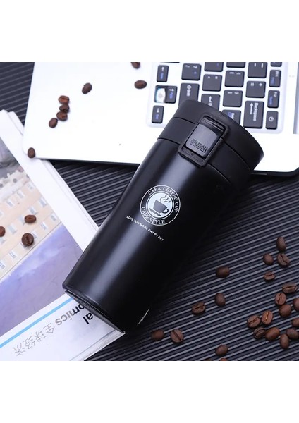 0.5l Termal Kupa Çift Duvar 304 Paslanmaz Çelik Kahve Kupası Vakum Şişesi Termos Su Şişesi Çay Kahve Sızdıran Termos Mugkapakite: 500ML/RENK: Black1 (Yurt Dışından)