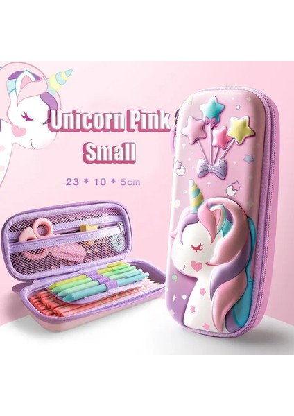 3D Büyük Kapasiteli Tek Boynuzlu At Kalem Kutusu Kawaii Sevimli Kalem Kutusu Çanta Torbası Okula Geri Dönen Organizatör Korean Japon : Tavşan Mavi-Küçük (Yurt Dışından)