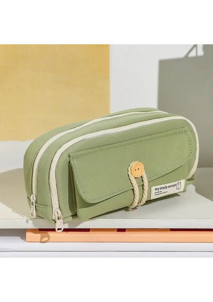 Öğrenci Sevimli Kalem Çantası Düğmesi Pamuk Kablo Bez Kırtasiye Çantası Okul Malzemeleri Büyük Kapasiteli Depolama Çantası Diy Çocuklar Kalem Casecolor: A2 (Yurt Dışından)
