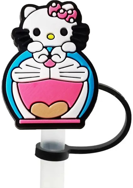 1-12PCS Miniso Hello Kitty Saman Kapak KAPAĞI10MM Içecek Saman Tapası Yeniden Kullanılabilir Sıçrama Kanıtı Içme Fit Kupa Saman Kapağı Takılar Kolye Renk: 1PCS-10MM (Yurt Dışından)