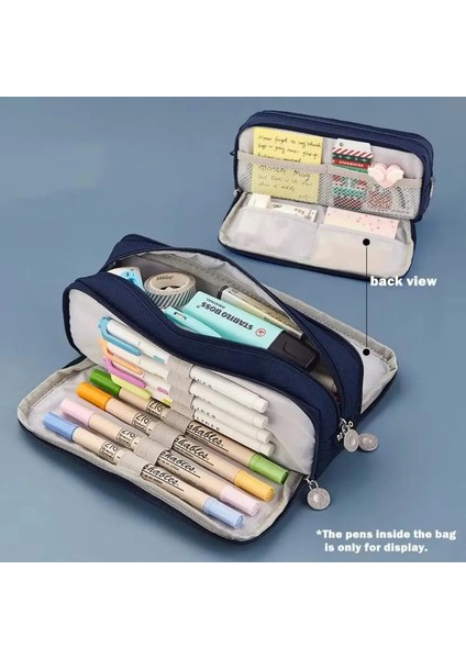 3/4 Bölme Kalem Kasası Büyük Kapasiteli Kalem Bölücü Kalem Çantası Çok Katmanlar Şeffaf Bölme Okulu Öğrenci Kalem Casneseor: Lacivert-2 (Yurt Dışından)