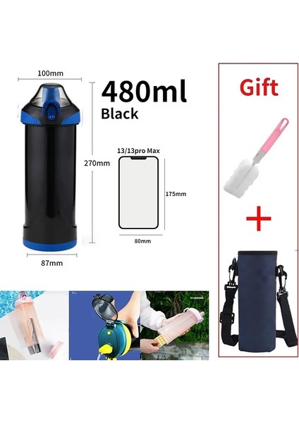 Şişe Gizli Bölmeli Şişe Su Şişesi Telefon Cepli Hap Organizatörü Şişe Spor Fitness Su Keklik: 480 Ml/renk: 3 (Yurt Dışından)
