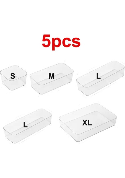 Temiz Çekmece Organizer Kutuları Şeffaf Plastik Saklama Kutusu Masaüstü Akrilik Kutu Makyaj Kozmetik Organizatör Çekmecesi Boxcolor: A Ayarlayın (Yurt Dışından)