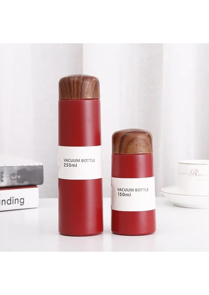 Mini Sevimli Kahve Vakum Şenlikleri Termos 150ML 250ML Küçük Kapasiteli Taşınabilir Paslanmaz Çelik Seyahat Su Şişesi Termos Kapasite: 250ML/RENK: Kırmızı (Yurt Dışından)