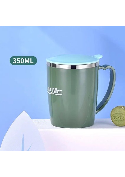 350ML Termos Kupa 304 Kalıplı Paslanmaz Çelik Kahve Kupası Sızdırmaz Kahve Şişesi Yalıtımlı Kupa Termal Su Şişesi Süt Kupası Kapasite: 350ML/RENK: Serçe Gölü Yeşil (Yurt Dışından)