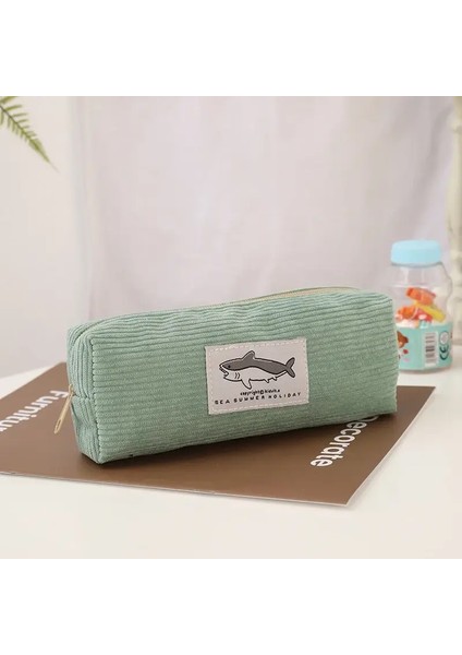 Sevimli Köpekbalığı Kalem Kasası Nakış Kalemi Çantası Okula Geri Dönen Kızlar Için Kırtasiye Eşyaları Çocuklar Masası Sevimli Aksesuarlar Hediye Color: Yeşil Kalem Çantası (Yurt Dışından)