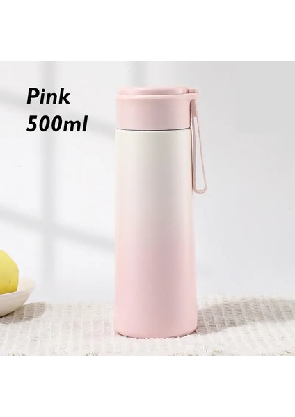 500ML 304 Paslanmaz Çelik Vakum Taşınabilir Tumbler Termos Yalıtımlı Termal Yalıtım Renkli Su Kupası Dış Mekan Suyu Bottlecapity: 500ML/RENK: Pembe (Yurt Dışından)