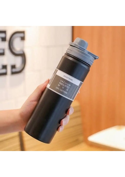 Termal Kupa Basit Taşınabilir Paslanmaz Çelik Su Kişisi Büyük Kapasite Spor Şişesi Açık Su Şişesi Taşınabilir Alan Potkazlık: 530ML/RENK: Siyah (Yurt Dışından)