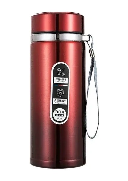 Büyük Kapasiteli 304 Paslanmaz Çelik Vakum Şişesi Çay Filtresi ve Taşınabilir Tasarım Iş Erkek ve Kadınlar Için Kapasite: 750ML/RENK: Kırmızı (Yurt Dışından)