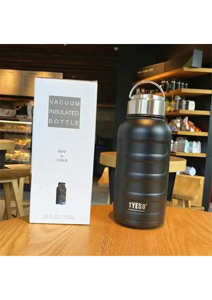 Tyeso Termos Su Şişesi 1000ML 750ML 360ML Çift Paslanmaz Çelik Vakum Şişesi Kupa Taşınabilir Açık Mekan Fitness Spor Içecekleri Cupcapacity: 360ML/RENK: Siyah (Yurt Dışından)
