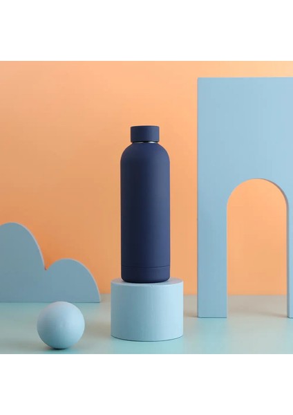 Su 500ML Paslanmaz Çelik Küçük Ağız Termos Spor Su Isıtıcısı Soğuk Termal Kupa Korunabilir Portatif Portatif Fincan Spor Salonu Su Su Isıtıcısı Kapasite: 500ML/RENK: Mavi (Yurt Dışından)