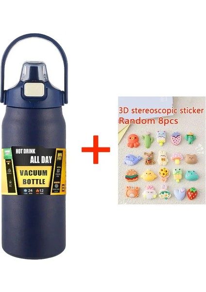 1.5l Paslanmaz Çelik Termo Şişe Büyük Kapasiteli Termo Su Taşınabilir Vakum Kupa Termos 1500ML Yalıtımlı Kupa Tumklercaity: 800ML/RENK: Çıkartmalar ile Mavi (Yurt Dışından)