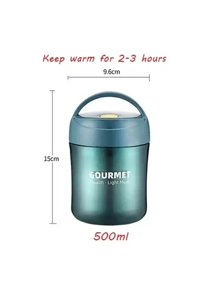 500ML Çorba Fincan Öğle Yemeği Kutusu Paslanmaz Çelik Termos Kupa Konteyneri Termal Dak Vakum Şişeleri Termos Şişesi Çocuklar Için Kaşıkla Kapasite: 500ML/RENK: Mavi 500ML (Yurt Dışından)