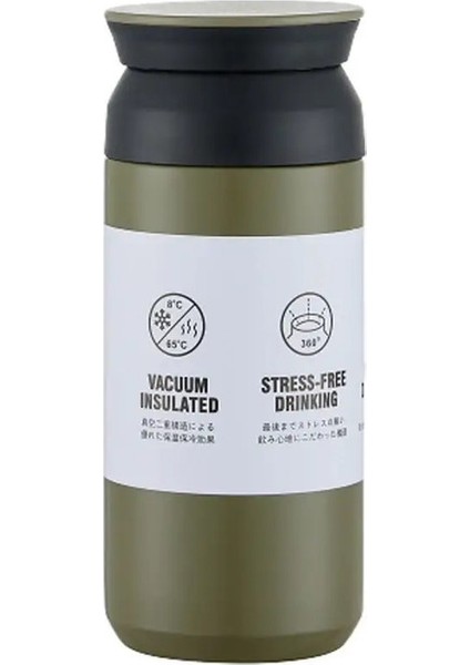 350ML 500ML Paslanmaz Çelik Termal Kupa Sıcak Soğuk Yalıtımlı Tumbler Taşınabilir Kahve Seyahat Mugcapacity: 350ML/RENK: Düz Kahve Için (Yurt Dışından)