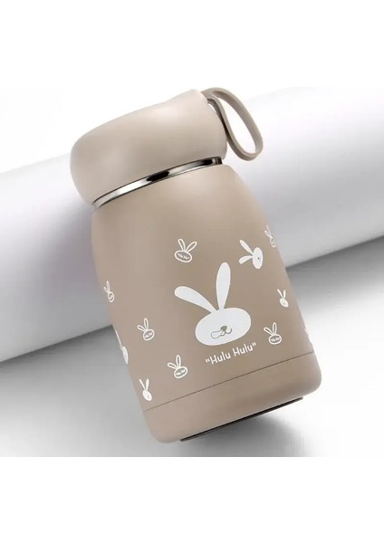 Kızlar Çocuk Hediye Sevimli Termos Şişesi Taşınabilir Termal Kupa Paslanmaz Kahve Fincanı Çelik Yalıtım Fincan Vakum Şişeleri Su Şişesi Kapasitesi: 320ML/RENK: Khaki (Yurt Dışından)