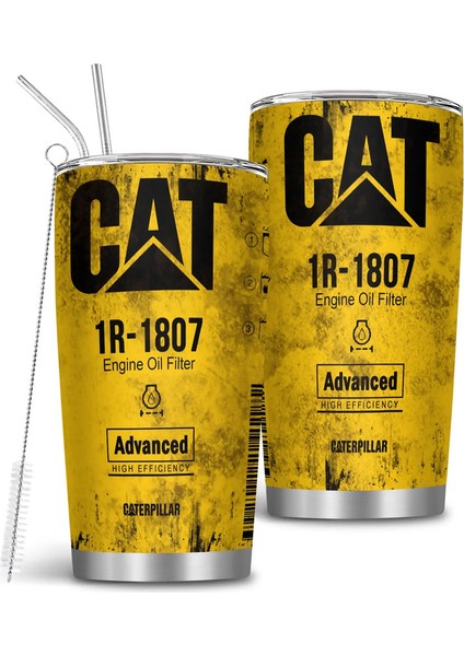 20OZ Motor Yağı Filtresi Çift Duvar Paslanmaz Çelik Yalıtımlı Yalıtımlı Saman ve Kapak Kedi Grunge Yağ Soğuk Sıcak Içecek Araç Kupa Cupcapacity: 20OZ/RENK: 1pc S-1R1807 (Yurt Dışından)