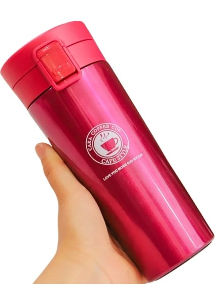 380/500ML Termos Kahve Fincanı Çay Kupa Kupa Çift Katmanlı Paslanmaz Çelik Vakum Yalıtımlı Metal Termos Açık Hava Spor Su Bottlecapity: 380ML/RENK: Kırmızı (Yurt Dışından)