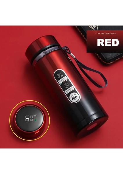 500ML-1 Litre Paslanmaz Çelik Termos Şişe LED Sıcaklık Ekran SUS304 Çay Su Şişesi Vakum Şişesi Taşınabilir Kur Kapasite: 1l/renk: Kırmızı (Yurt Dışından)