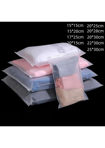 Stobag 10PC Buzlu Buzlu Açık Plastik Paket Bez Seyahat Depolama Çantası Su Geçirmez Torba Fermuar Mat Taşınabilir Özel Logo (Danışmanlık) Boyut: 10PCS/RENK: 17X25CM (Yurt Dışından)