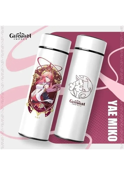 500ML Genshin Etki Vakum Yalıtım Yalıtımlı Şişe Sıcaklığı Ekran Vakum Yüksek Kapasiteli Paslanmaz Çelik Termos Kupası Anime Hediye Kavrası: 500ML/RENK: Stil-4 (Yurt Dışından)