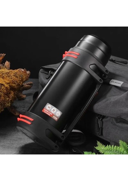 Paslanmaz Çelik Termos Şişesi Vakum Büyük Kapasiteli Şişeler Su Şişesi Yalıtımlı Su Açık Seyahat Şişesi Fincan Sıcak Keklik: 1.2l/renk: Siyah (Yurt Dışından)