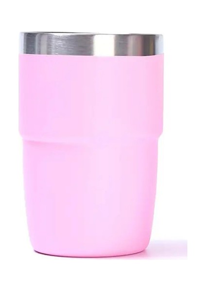 8oz Paslanmaz Çelik Termos Kupası Çok Renkli Taşınabilir Buz Kupası Mini Çift Katmanlı Yalıtımlı Kahve Kupası Kapak Kapasitesi: 8oz/renk: Pembe (Yurt Dışından)