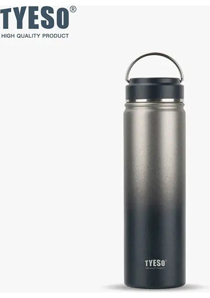 Tyeso Vakum Yalıtılmış Şişe 8852/8853 600ML/750ML Dak Termos El Tipi 304 Paslanmaz Çelik Spor Termal Su Şişesi Kapasitesi: 600ML/RENK: Siyah (Yurt Dışından)
