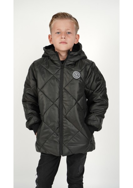 Baklava Desenli Erkek Çocuk Su ve Rüzgar Geçirmez Içi Wersoftlu Kapüşonlu Mont fiyatları